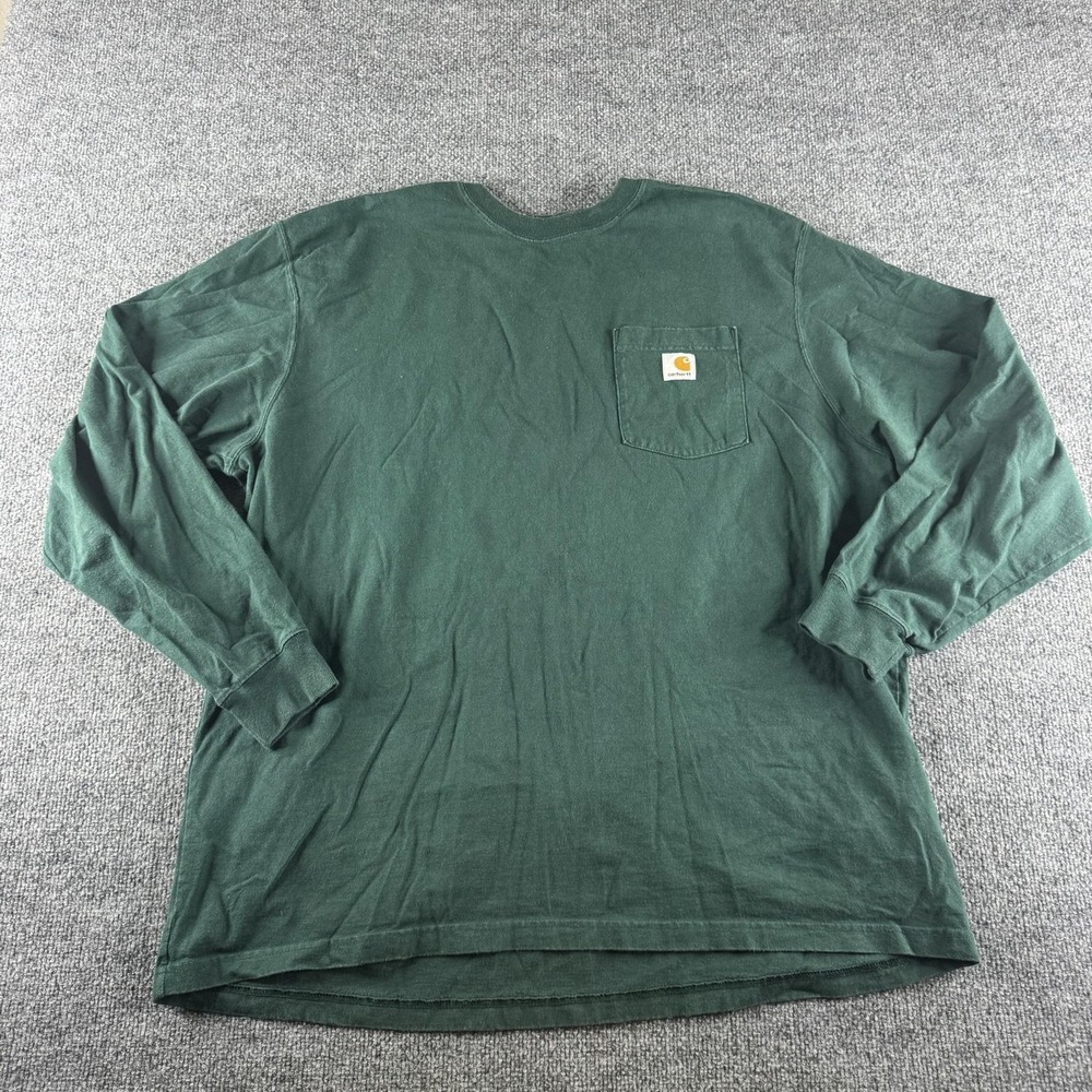 Carhartt Shirt Mens XL Green Long Sleeve Pocket Original Fit Workwear K126